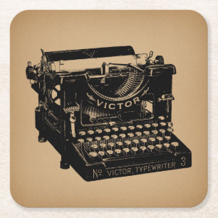 Dessous-de-verre Carré En Papier Machine à écrire d'époque