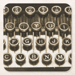 Dessous-de-verre Carré En Papier Machine à écrire vintage