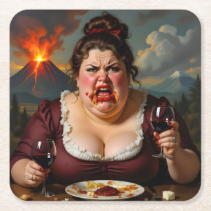 Dessous-de-verre Carré En Papier « Madame Lava-Cake » - Elle Explose À Tout Moment