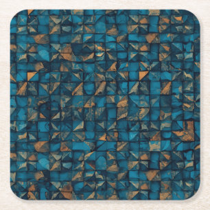 Dessous-de-verre Carré En Papier Magnifique Patchwork "Look" en Tiel foncé