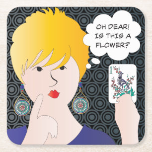 Dessous-de-verre Carré En Papier Mah Jongg Dit Un Dessous de verre Bam