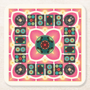 Dessous-de-verre Carré En Papier Mah Jongg Fan 2025 Dessous de verre