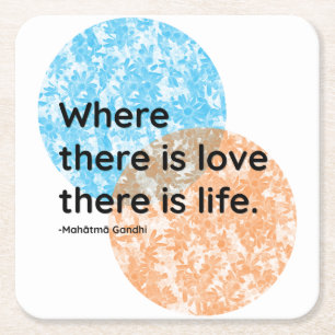 Dessous-de-verre Carré En Papier Mahatma Gandhi Love Citations En Direct