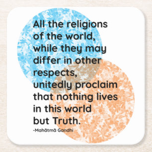 Dessous-de-verre Carré En Papier Mahatma Gandhi Truth Religion Citations