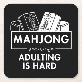 Dessous-de-verre Carré En Papier Mahjong parce que l'adultère est difficile | Funny