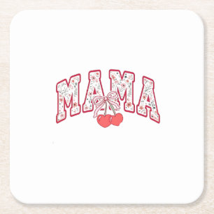Dessous-de-verre Carré En Papier Mama est 2025 Fête des Mères Coquette arc