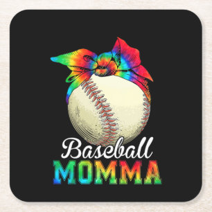 Dessous-de-verre Carré En Papier Maman Baseball Momma Anniversaire