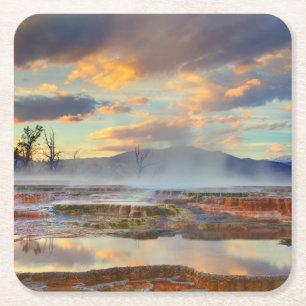 Dessous-de-verre Carré En Papier Mammoth Hot Springs