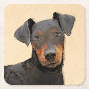 Dessous-de-verre Carré En Papier Manchester Terrier Peinture Art animal original