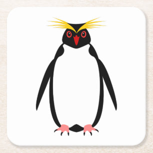 Dessous-de-verre Carré En Papier Manchot rockhopper ou macaroni