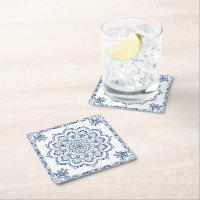 Mandala métallique bleu élégant