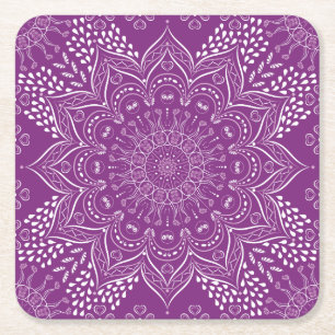 Dessous-de-verre Carré En Papier Mandala violet