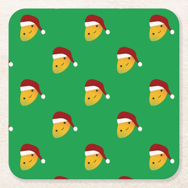 Dessous-de-verre Carré En Papier Mango de Noël (Devant)
