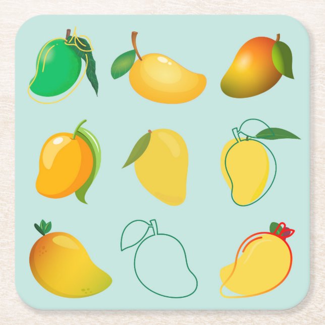 Dessous-de-verre Carré En Papier Mango frais (Devant)