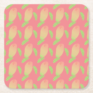 Dessous-de-verre Carré En Papier Mangue Tropicale Fruit Vert Orange
