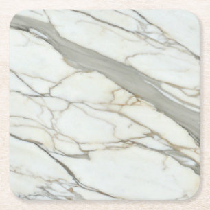Dessous-de-verre Carré En Papier Marbre blanc granit naturel de luxe