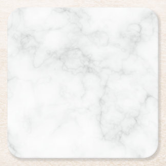 Dessous-de-verre Carré En Papier Marbre Blanc Moderne