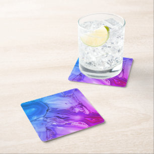 Dessous-de-verre Carré En Papier Marbre Violet Exotique 
