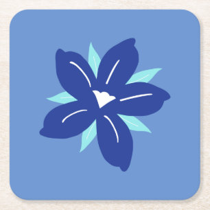 Dessous-de-verre Carré En Papier Marché aux fleurs Imprimer Mykonos Retro Vintage B