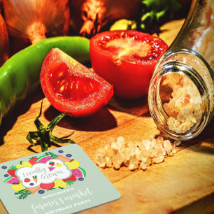 Dessous-de-verre Carré En Papier Marché des fermiers cultivés localement Anniversai