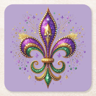 Dessous-de-verre Carré En Papier Mardi Gras Paper Coaster