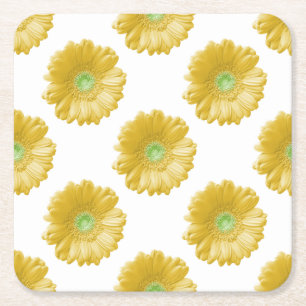 Dessous-de-verre Carré En Papier Marguerite jaune