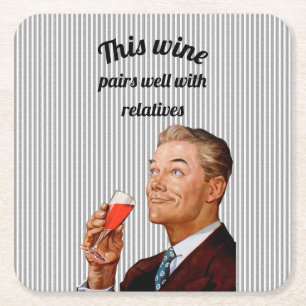 Dessous-de-verre Carré En Papier Mari Retro Drôle Citation