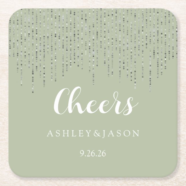 Dessous-de-verre Carré En Papier Mariage  (Devant)