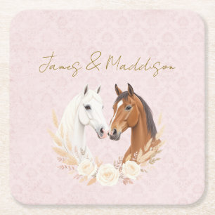 Dessous-de-verre Carré En Papier Mariage campagnard rustique Boho
