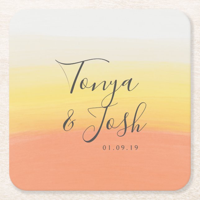 Dessous-de-verre Carré En Papier Mariage d'Halloween Bonbons au Maïs Aquarelle (Devant)