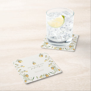 Dessous-de-verre Carré En Papier Mariage floral parfait de poire