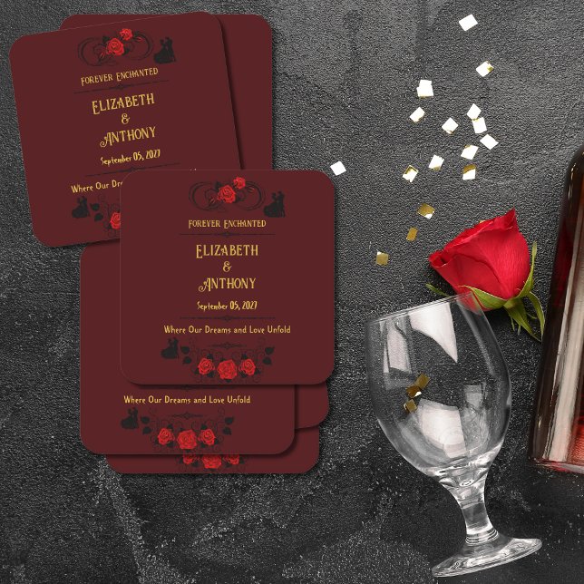 Dessous-de-verre Carré En Papier Mariage jamais enchanté (Créateur téléchargé)