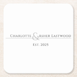 Dessous-de-verre Carré En Papier Mariage Newlyweds
