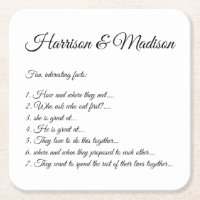 Mariage Noms de script Couple Fun Faits élégant