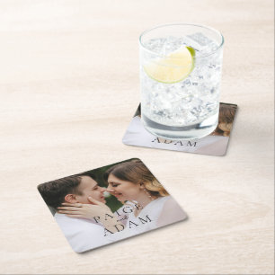 Dessous-de-verre Carré En Papier Mariage Photo Éditorial Moderne