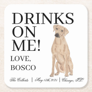 Dessous-de-verre Carré En Papier Mariage Rhodesian Ridgeback