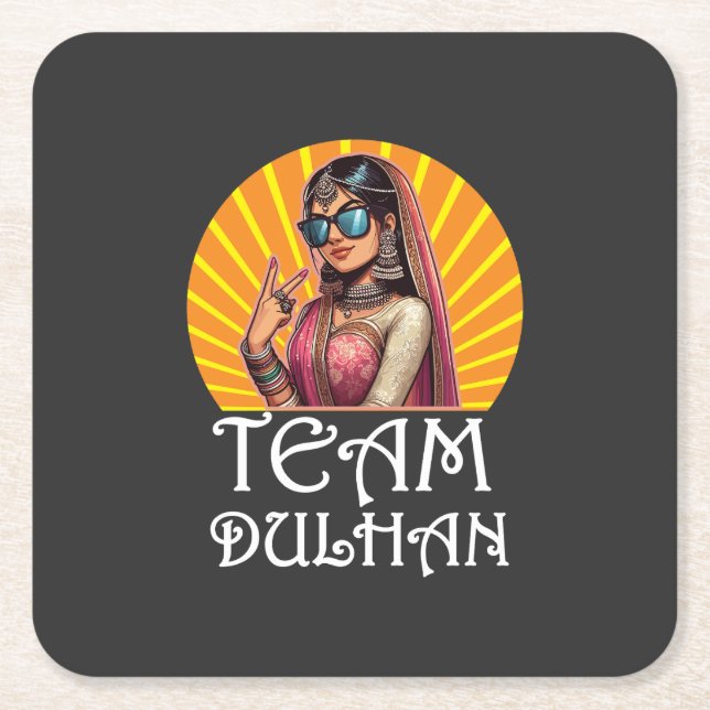 Dessous-de-verre Carré En Papier Mariage Shaadi Vibes (Devant)