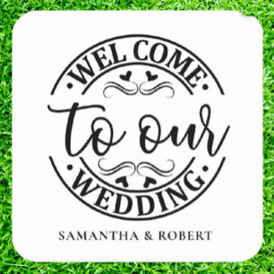 DESSOUS-DE-VERRE CARRÉ EN PAPIER MARIAGE SIMPLE ET ACCUEILLANT