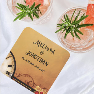 Dessous-de-verre Carré En Papier Mariage victorien Steampunk