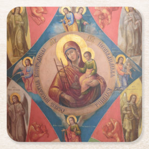 Dessous-de-verre Carré En Papier Marie, Jésus et les Anges
