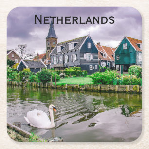 Dessous-de-verre Carré En Papier Marken, village hollandais à Pays-Bas
