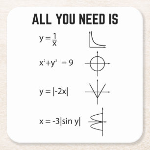 Dessous-de-verre Carré En Papier Marthématicien  Cadeaux de mathématiques pour en