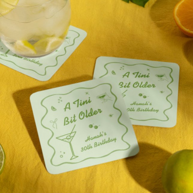 Dessous-de-verre Carré En Papier Martini fête d'anniversaire (Créateur téléchargé)