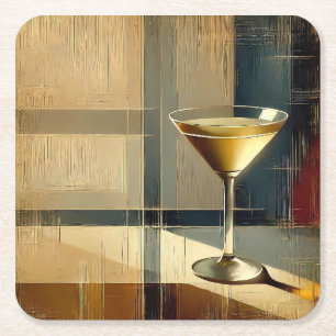 Dessous-de-verre Carré En Papier Martini Moderne du Milieu de Siècle dans un Rayon