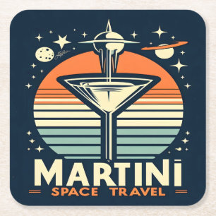 Dessous-de-verre Carré En Papier Martini Space Travel Lift Off Logo