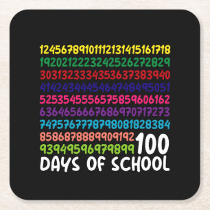 Dessous-de-verre Carré En Papier Math Nombres 100e Jour d'École Enseignant Enfants 