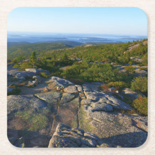Dessous-de-verre Carré En Papier Matin au sommet du mont Cadillac à Acadia