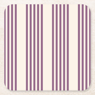 Dessous-de-verre Carré En Papier Mauve violet beige cinq bandes motif