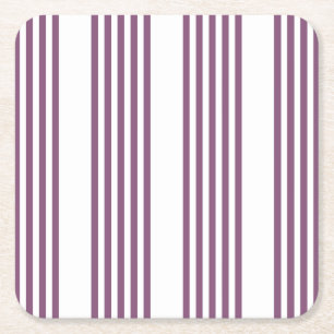 Dessous-de-verre Carré En Papier Mauve violet blanc cinq bandes motif