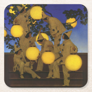 Dessous-de-verre Carré En Papier Maxfield Parrish Les Porteurs de Lanternes 1908 Vi